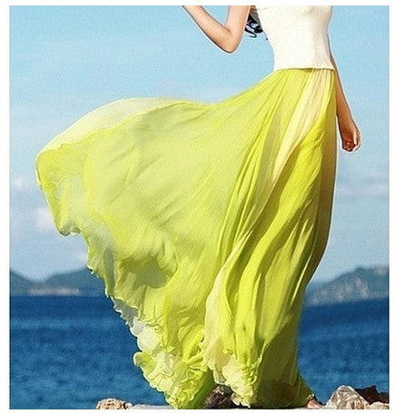 Yellow Chiffon Skirt